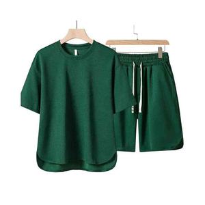 Conjunto de traje transpirable de manga corta y cuello redondo de verano para hombre al por mayor, prendas de vestir multicolores personalizadas, novedad de 2025 - Product Image 2