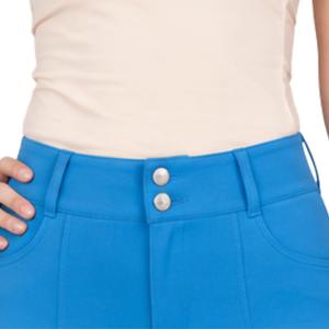 Leggings d'équitation bleus personnalisés pour femmes, taille haute, avec grip en silicone extensible et poches intégrées - Product Image 5