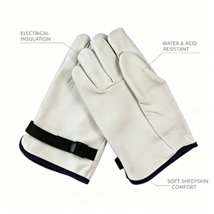Gants de conduite en cuir de vachette de qualité supérieure, résistants à la chaleur, niveau de protection ANSI/ISEA 1, paume renforcée antidérapante, légers et confortables - Product Image 3