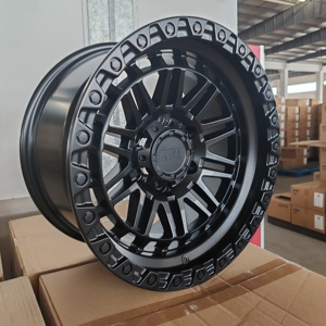 Jantes en alliage tout-terrain Jihoo de haute qualité 17x9 pouces, 6x139.7 PCD, style Beadlock noir mat pour SUV et camionnettes - Product Image 4