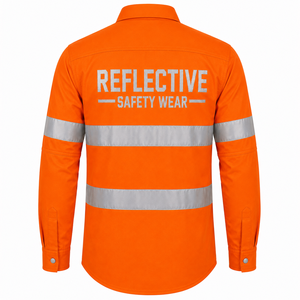 Polo de travail résistant à la chaleur, haute visibilité, respirant, séchage rapide, personnalisé, en polyester, manches longues, uniforme de sécurité - Product Image 1