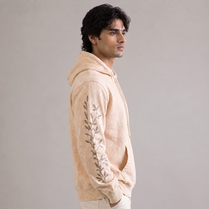 Soft Comfortable <b>Pullover</b> Sweatshirt Design Vintage Washed Fabric Detailed Embroidery <b>Men</b> Distressed Embroidery Hoodies - Product Image 3