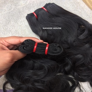 Paquets de cheveux indiens vierges bruts non transformés avec fermeture de dentelle péruvienne alignée sur les cuticules 100% livraison directe sans javel disponible - Product Image 2