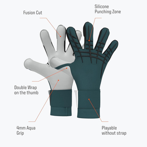 Guantes de Portero de Fútbol de Cuero de Primera Calidad, Unisex, Dedos Completos, Antideslizantes, Palma Gruesa, con Cierre de Velcro, para Entrenamiento de Club - Product Image 3