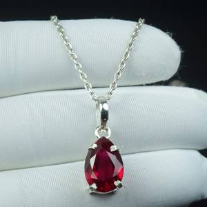 จี้ทับทิมสีแดงเดือนกรกฎาคม สร้อยคอเงินแท้ 925 ของขวัญวันครบรอบวันเกิด เครื่องประดับสำหรับเธอ - Product Image 6