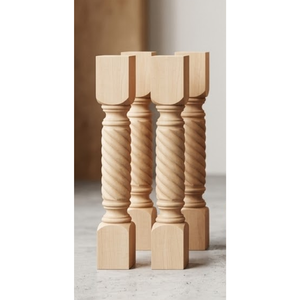 Patas Modernas de Madera de Caucho Torneado, Soportes de Madera Maciza Premium para Mesas de Comedor y Muebles de Sala - Product Image 1