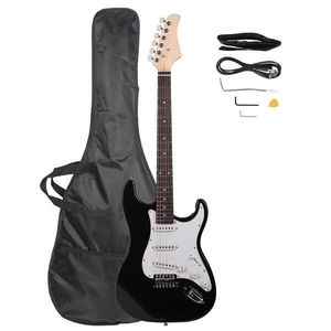 Black Electric Guitar with White Rosewood Fingerboard - Product Image 2