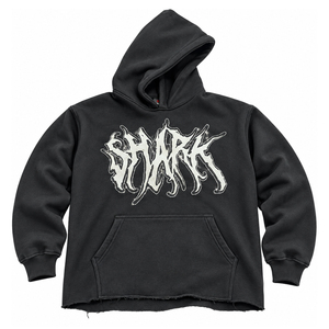  OEM ODM Custom Streetwear Graphic Hoodie <b>Black</b> <b>Rhinestone</b> Letter Print Distressed Hem Oversized Heavyweight Sweatshirt - Product Image 2