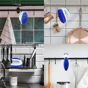 Lot de 2 brosses de nettoyage manuelles à poils rigides pour salle de bain, douche, carrelage, tapis, baignoire, sol - pour le nettoyage - Product Image 4