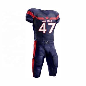 Uniformes de Fútbol Americano Anti-UV 100% Poliéster, Conjuntos de Manga Corta con Corte Automatizado y Servicio de Sublimación OEM - Product Image 1