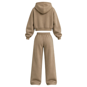 Conjunto Deportivo de Dos Piezas para Mujer, Invierno, Bordado, Uso Diario, Sudadera con Cierre y Pantalones Anchos, Estilo Casual y Urbano, Ecológico - Product Image 2