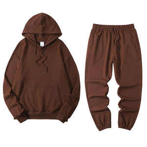 Nouvelle collection printemps-automne : Ensemble décontracté 2 pièces unisexe, sweat à capuche sport col rond couleur unie, coupe ample – Vente chaude - Product Image 3