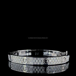 <b>Silver</b> 925 Moissanite Diamond Bracelet Wide Version 7mm Baguette Cut Bangle Pass Diamond Tester Luxury Jewelry - Product Image 2