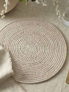 Vente en gros de dessous-de-plat ronds en rotin naturel tressé, fournisseur du Vietnam - Product Image 2
