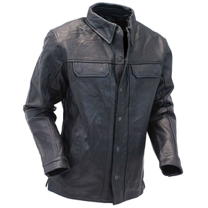 T-shirt Homme Tendance 2026 en Cuir Véritable Style Urbain Décontracté Manches Longues Couleurs Personnalisables Logo Respirant Anti-UV Design Haut de Gamme - Product Image 5