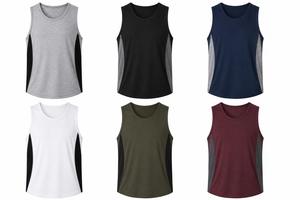 Débardeur sans manches gris pour homme HMA Sports Apparels, col rond, coupe sportive, tricoté en polyester respirant, couleur unie, vêtements de sport - Product Image 6