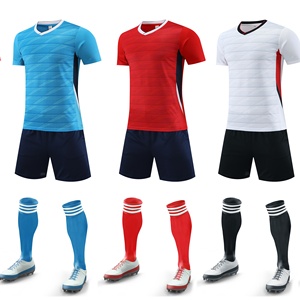Unisex Soccer Jersey Set Short Sleeve High Neck <b>Moisture</b> Wicking Breathable Quick Dry Polyester Uniform Shorts <b>Socks</b> Custom - Product Image 1