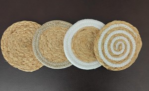 Eco Friendly <b>Round</b> <b>Coasters</b> Handmade Jute Natural Fiber Woven Drink <b>Coasters</b> Wholesale Table Decor - Product Image 3