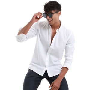 เสื้อเชิ้ตเดรสลำลองแขนยาวทรงเข้ารูปสำหรับผู้ชายสุดหรู ปกคอพับ ผ้าฝ้ายออร์แกนิค 100% คุณสมบัติป้องกันรอยยับ ระบายอากาศได้ดี รุ่นใหม่ - Product Image 2