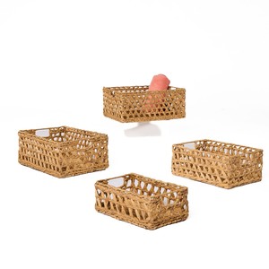 Eco Vintage <b>Rectangle</b> Water Hyacinth Handcrafted <b>Storage</b> <b>Basket</b> for Home Decor Neatening Natural Fiber Trend Viet Anh Brand - Product Image 3