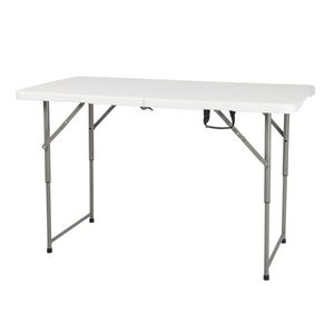 Table de patio en plastique blanc de 4 pieds avec plateau relevable pliable - Product Image 1
