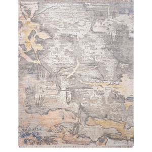 Tapis en laine noué à la main sur mesure, à poils ras, marron, artistique et moderne, pour intérieurs design - Product Image 5