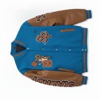 Veste universitaire d'hiver personnalisée avec logo brodé sur le devant, design universitaire, baseball, pour hommes