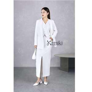 Jupe Midi Élégante à Taille Haute et Fente Avant KV27 pour Femme, Style Vintage Minimaliste, Idéale pour le Bureau - Collection Vietnam Fashion - Product Image 2