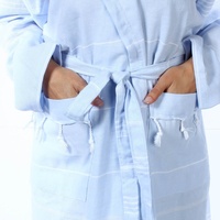 Peignoirs de luxe en coton turc personnalisables avec logo pour femmes et hommes – Légers, absorbants, respirants, séchage rapide, à capuche, avec pompons – Idéaux pour hôtels