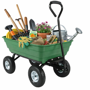 Chariot de jardin de 4 pieds cubes avec cadre en acier et pneus pneumatiques pour le transport d'outils de jardin, de pelouse et de plantes ODGGAR028 - Product Image 2