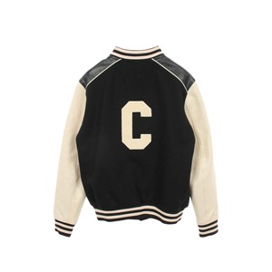 Veste de sport de luxe personnalisée pour homme en noir avec manches en cuir, veste de style universitaire, streetwear haut de gamme, vente en gros OEM - Product Image 6