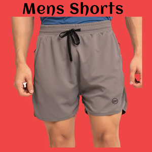 Men <b>Mid</b> Waist Athletic Jogger Workout Shorts Drawstring Breathable Quick Dry Lightweight Double <b>Layer</b> Canvas Polyester/Cotton - Product Image 2