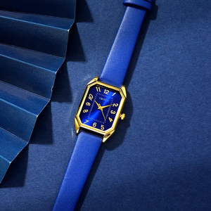 Montre pour femme 192002, élégante, rectangulaire, à quartz, analogique, bracelet en cuir - Product Image 4