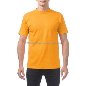 Camisetas de Hombre de Estilo Urbano, Color Liso, Algodón, Corte Ajustado, Verano, Alta Calidad, Cuello Redondo, Color Amarillo - Product Image 6