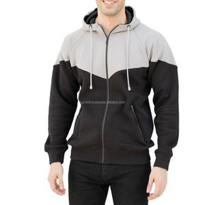 Sudadera con Capucha Personalizable de Primera Calidad para Hombre, Dos Tonos, Cierre de Cremallera, 100% Algodón, Felpa, Transpirable, Ecológica, Ropa Urbana - Product Image 4