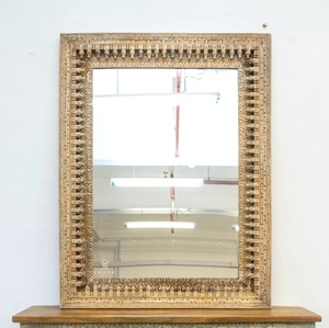 Designer <b>Square</b> Wall <b>Mirror</b> for Home Interiors Refined Carved Border Design with Contemporary Luxury Appeal - Product Image 2