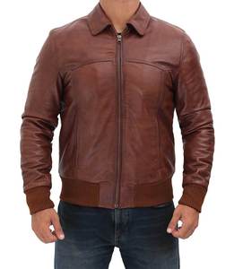 Veste en cuir véritable tendance 2026 pour hommes, veste en cuir de haute qualité, sur mesure, fabriquée au Pakistan - Product Image 2