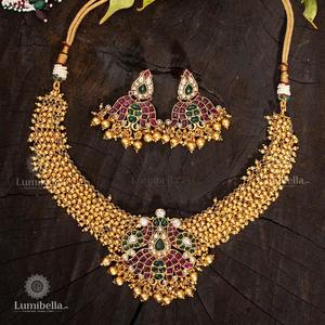 Kemp Golden Beads Fashion Jewelry Necklace Set - Product Image 1