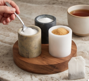 Ensemble sel et sucre faits à la main avec base en bois – Outils de cuisine durables pour herbes et épices – Essentiels élégants pour la table de cuisine - Product Image 3