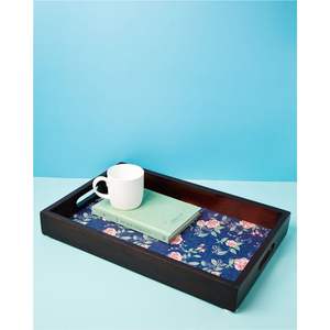 Plateau en métal émaillé multi-usages, motif feuille verte écologique, plateau de service pour la cuisine, la salle de bain, la vanité et la décoration de la pièce - Product Image 6