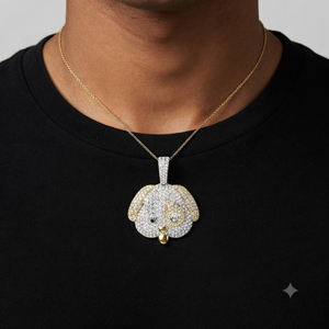 Cute <b>Puppy</b> Dog Face Animal Pendant 10K Gold Plated Moissanite Customizable Iced Hip Hop Party Charm Necklace Gift - Product Image 2
