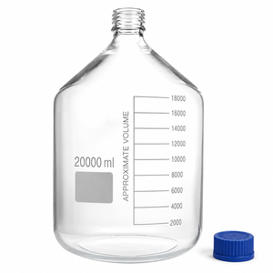 Bottiglia in Vetro da Laboratorio di Alta Qualità con Tappo Blu Trasparente per Conservazione di Reagenti Chimici, Personalizzabile OEM Duran - Product Image 1