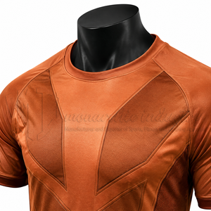 Camiseta de Fútbol Personalizada Unisex Naranja de Manga Corta con Estampado Geométrico Sublimado, Absorbente de Humedad, Ajustada, 100% Poliéster Antibacteriano - Product Image 6