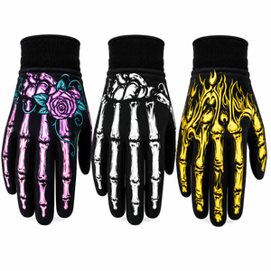 Guantes de Carreras con Dedos Completos, Diseño de Calavera, Revestimiento de PU Antideslizante, para Ciclismo al Aire Libre, Unisex, Impresión por Sublimación - Product Image 6