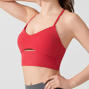 Women's Gym Yoga <b>Vest</b> Beauty Back Hollowed-out Yoga <b>Bra</b> Running Training Fitness Underwear <b>Tops</b> <b>With</b> Breast Pad Fitness <b>Bra</b> Wear - Product Image 5