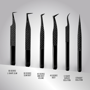 Pince à épiler Charmlash en forme de L à 90 degrés pour extensions de cils, pince à épiler pour technique de volume et de mise en éventail - Product Image 1