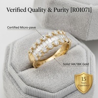 Vente en gros – Bague pour femme en or blanc massif 18 carats, trois rangées de diamants baguette naturels, certifiée IGI, 31 pièces, 1,14 carat, sertissage à griffes partagées brillant