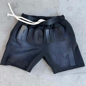 Shorts en toile pour homme avec broderie 3D, taille élastique, séchage rapide, coupe décontractée, mode estivale - Product Image 3