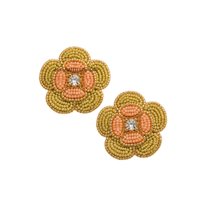 Broche en forme de fleur avec perles, centre rouge, feuilles vertes, pierres bleues, imitation perles, plaqué or, accessoire de mode pour femmes - Product Image 6