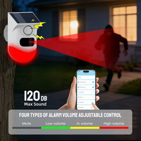 Alarme de sécurité domestique intelligente Tuya avec capteur de mouvement PIR solaire, son 120 dB, alerte lumineuse, étanche pour extérieur, système WiFi PST-CT80WH